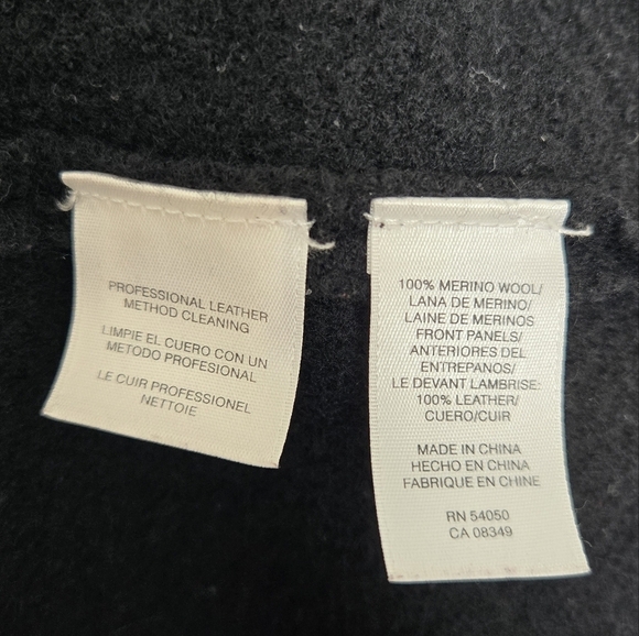 Jones New York Black Leather Panel Women's Wool Blazer | Large - Picture 5 of 5